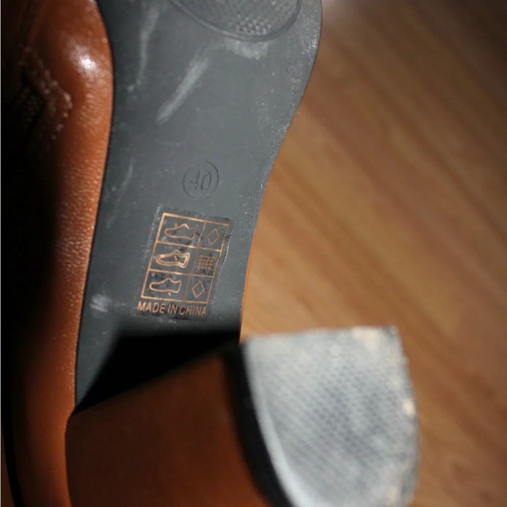 Brown Ankle Boots with Fringe Tie Detail - Picture 5 of 5
